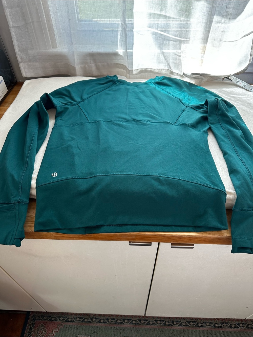 lululemon Rulu Running top teal crew sweatshirt size 4